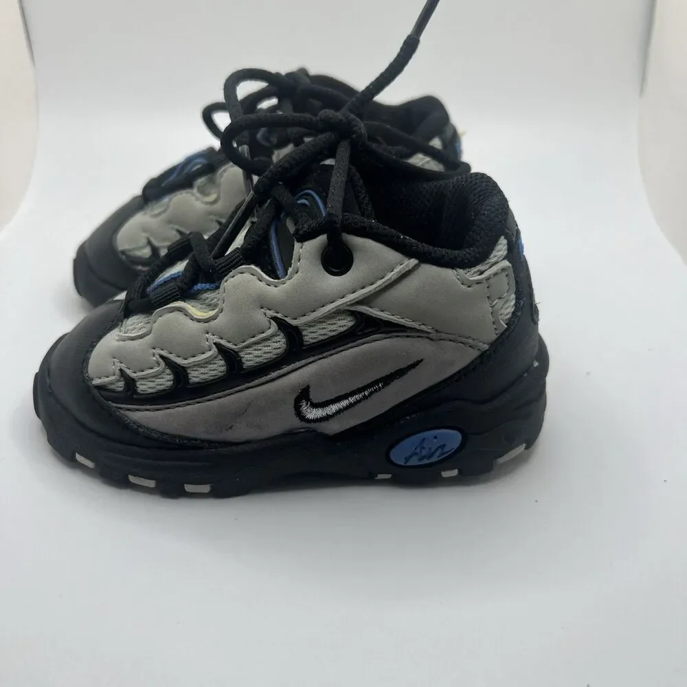 Nike Little Air Metal Max 2 Gray Black Silver Infants Size 5c Y2K EUC